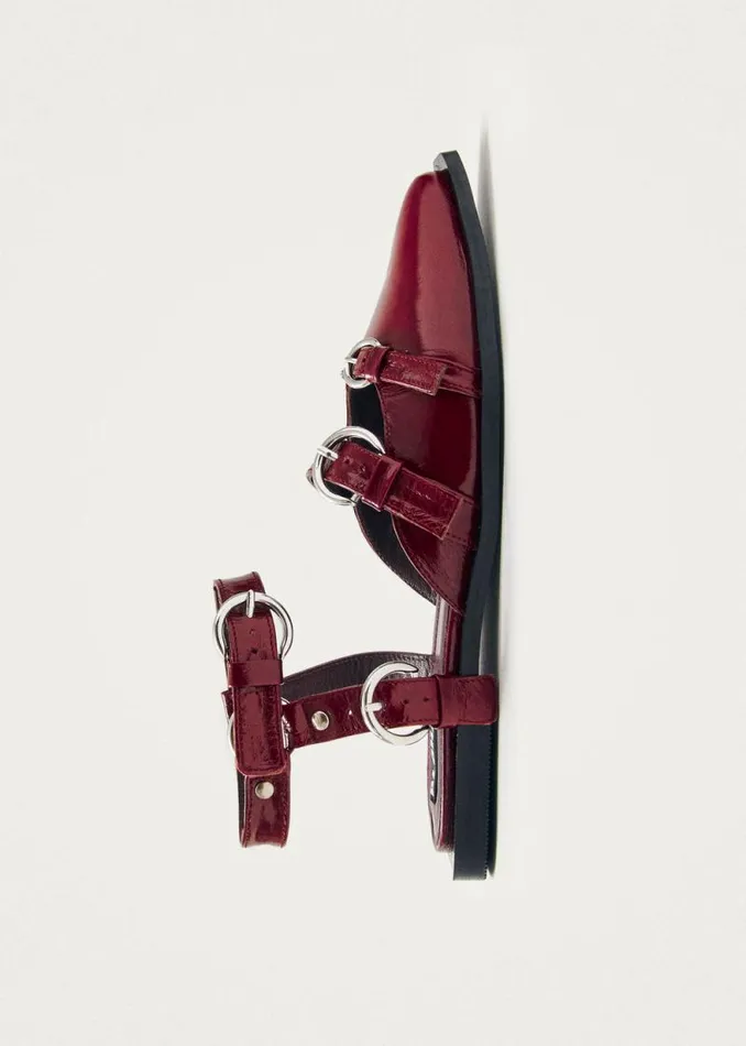 Thalara Onix Burgundy Leather Ballet Flats Women ALOHAS Ballet Flats