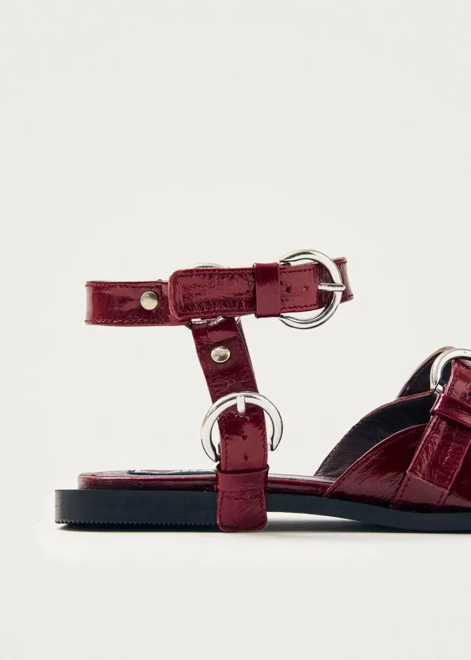 Thalara Onix Burgundy Leather Ballet Flats Women ALOHAS Ballet Flats