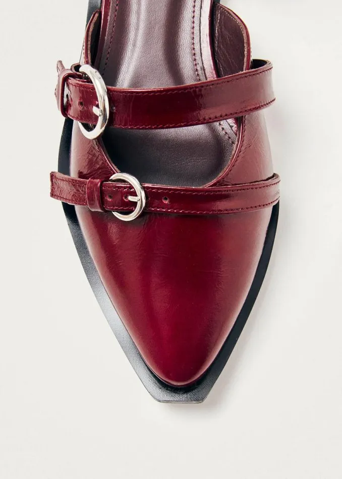 Thalara Onix Burgundy Leather Ballet Flats Women ALOHAS Ballet Flats