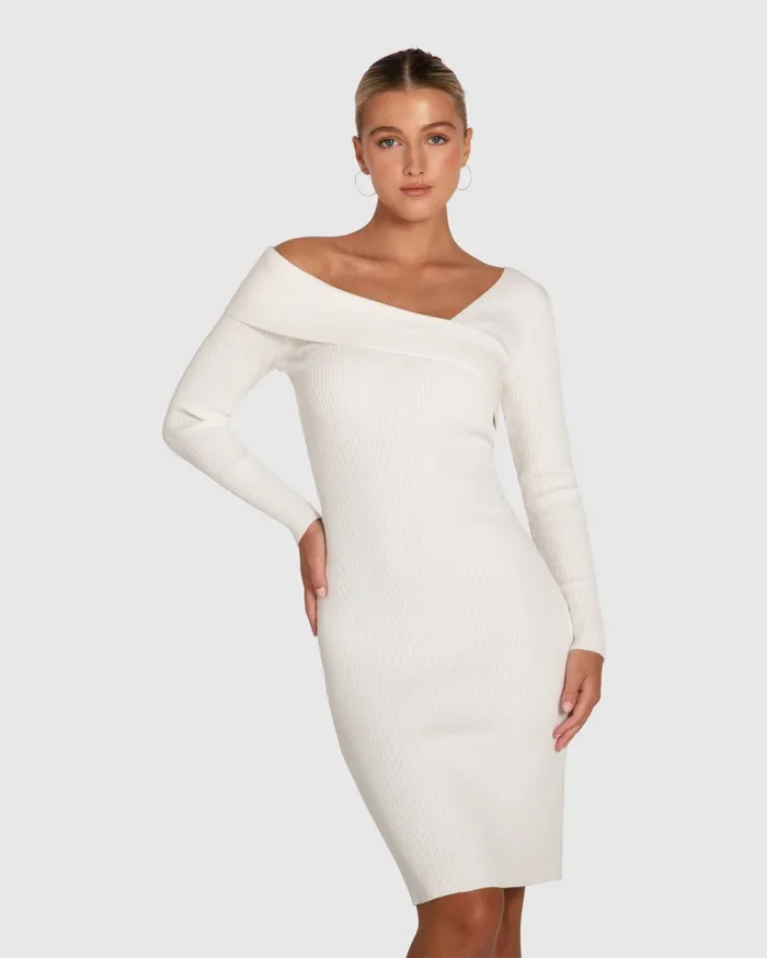 The Way You Move Knit Dress 8211 Cream Women Dresses Belle and Bloom