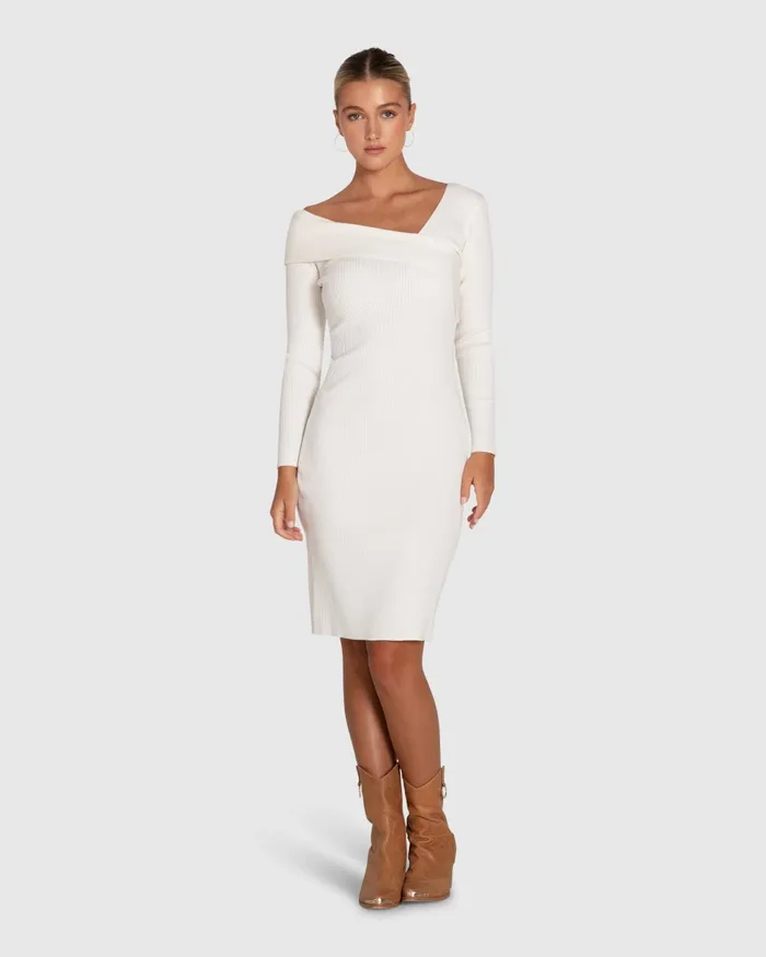 The Way You Move Knit Dress 8211 Cream Women Dresses Belle and Bloom