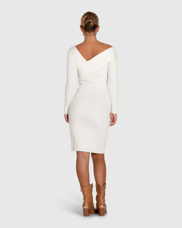 The Way You Move Knit Dress 8211 Cream Women Dresses Belle and Bloom