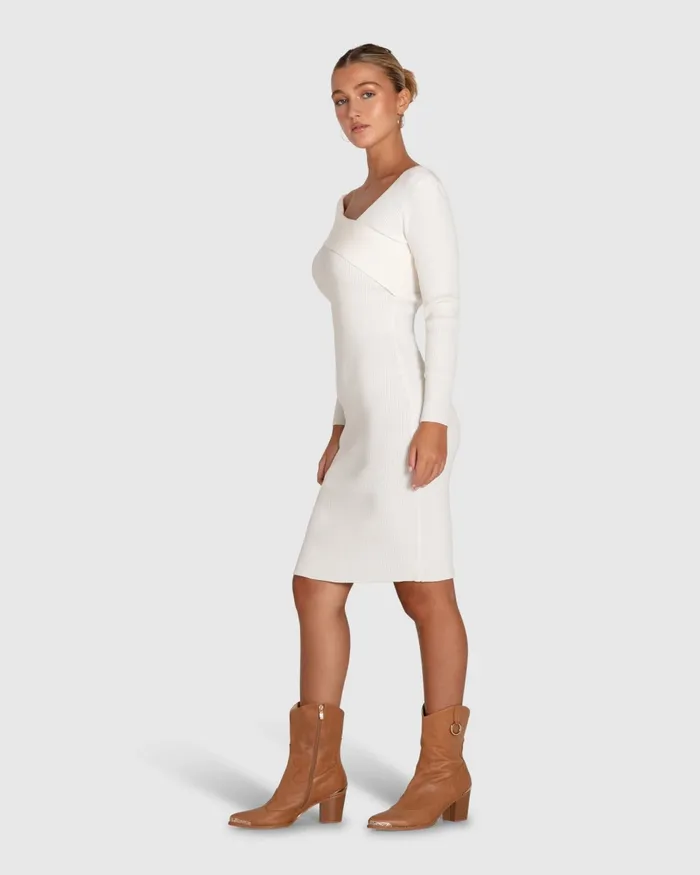 The Way You Move Knit Dress 8211 Cream Women Dresses Belle and Bloom