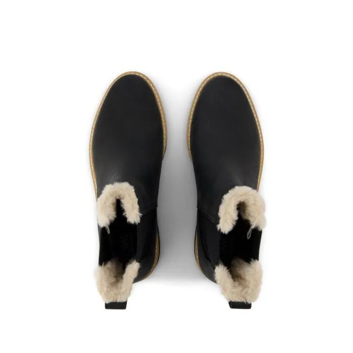 Toms Boots and Booties Bennet Boot Water Resistant Black Leather Faux Fur 8211 Women Toms Boots and Booties Bennet Boot Water Resistant Black Leather Faux Fur 8211 Women