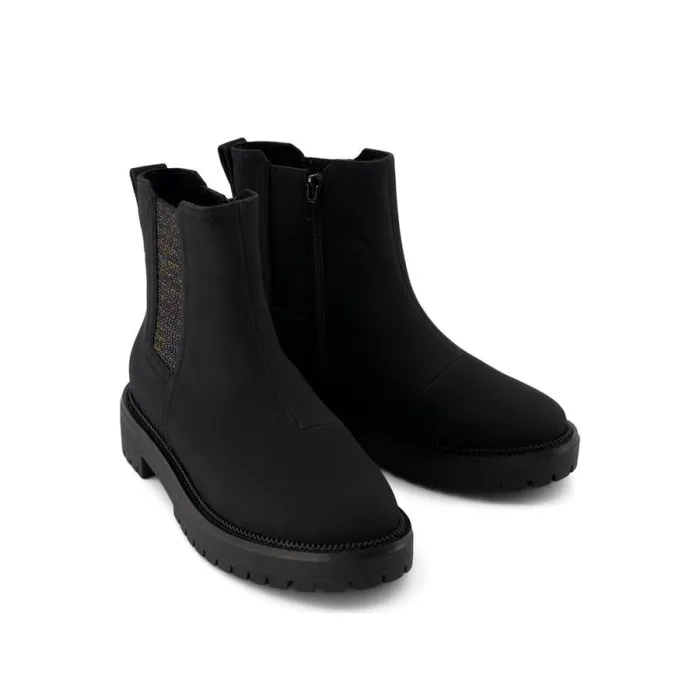 Toms Boots and Booties Bennet Kids Boot Black Nubuck Pu 8211 Kids