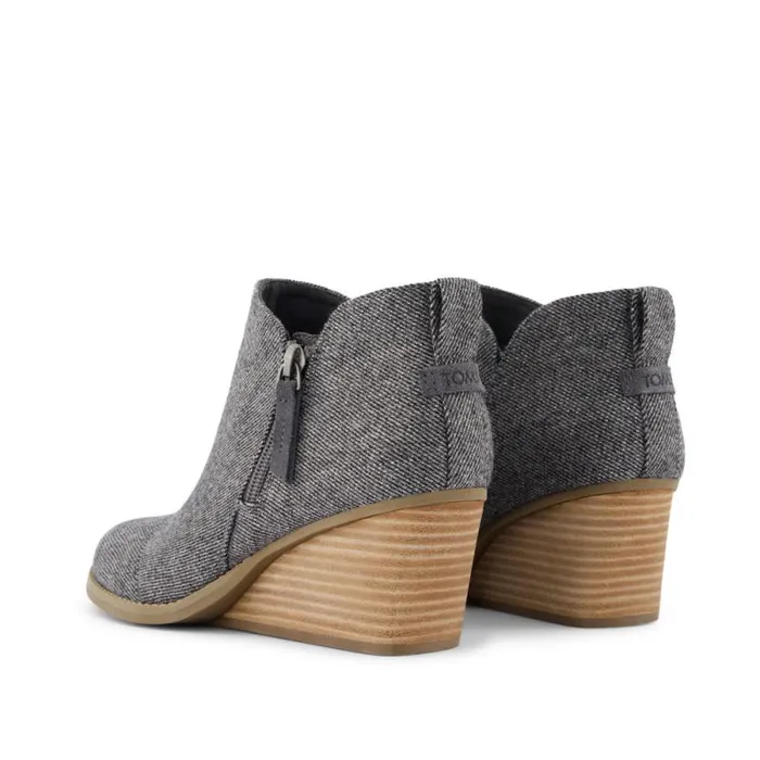 Toms Boots and Booties Goldie Wedge Boot Dark Grey Shimmer Twill 8211 Women Toms Boots and Booties Goldie Wedge Boot Dark Grey Shimmer Twill 8211 Women