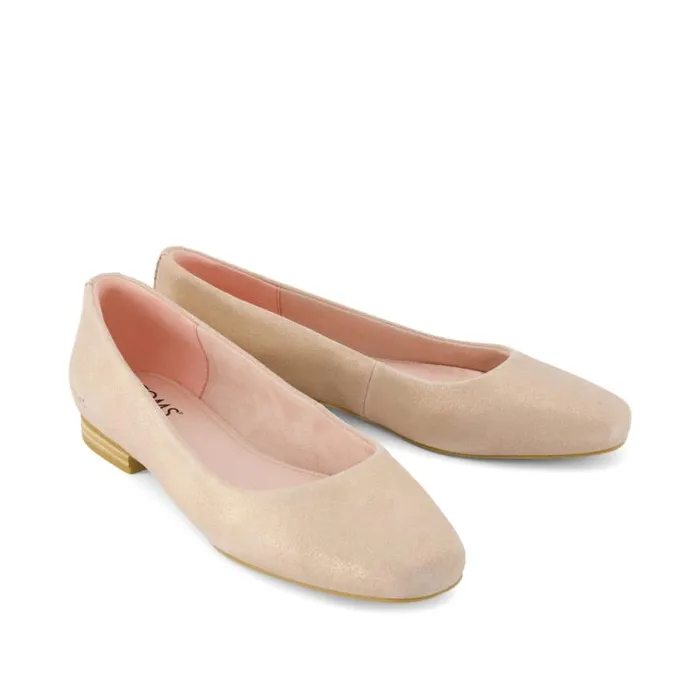 Toms Flats and Loafers Briella Flat Pale Rose Metallic Suede 8211 Women Toms Flats and Loafers Briella Flat Pale Rose Metallic Suede 8211 Women