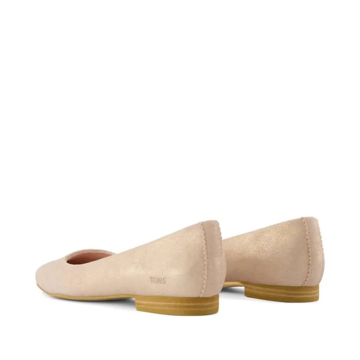 Toms Flats and Loafers Briella Flat Pale Rose Metallic Suede 8211 Women Toms Flats and Loafers Briella Flat Pale Rose Metallic Suede 8211 Women