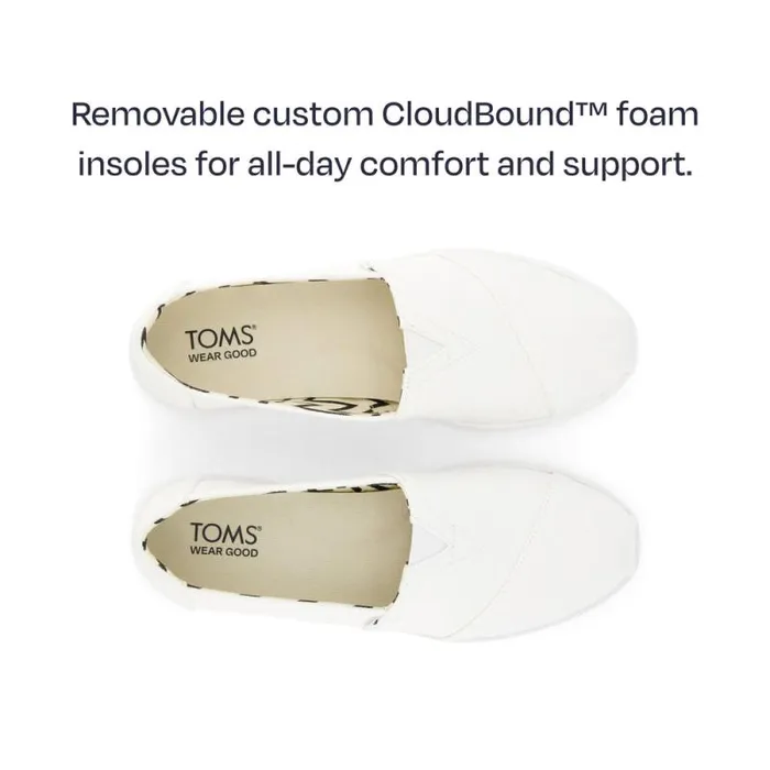 Toms Slip Ons Alpargata Plus White Recycled Cotton Canvas 8211 Women Toms Slip Ons Alpargata Plus White Recycled Cotton Canvas 8211 Women