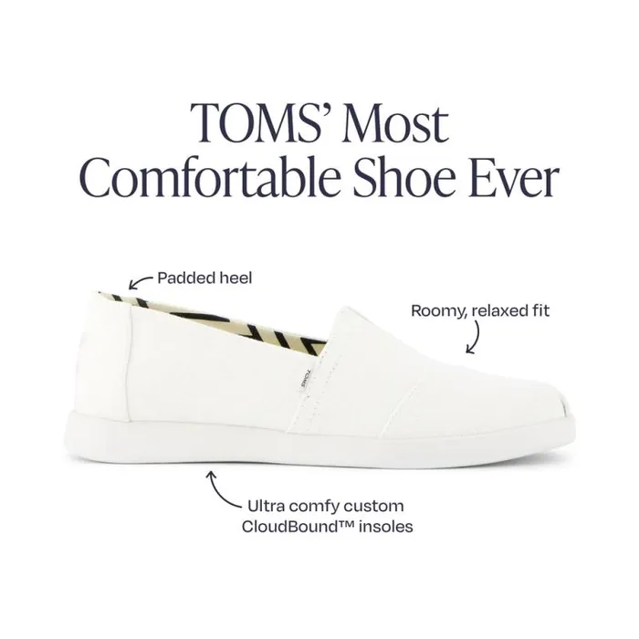Toms Slip Ons Alpargata Plus White Recycled Cotton Canvas 8211 Women Toms Slip Ons Alpargata Plus White Recycled Cotton Canvas 8211 Women