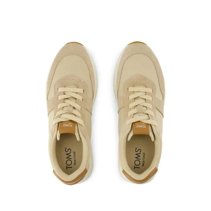 Toms Sneakers TRVL LITE Retro Runner Sneaker Water Repellent Almond Vintage Twill And Leather 8211 Men Toms Sneakers TRVL LITE Retro Runner Sneaker Water Repellent Almond Vintage Twill And Leather 8211 Men