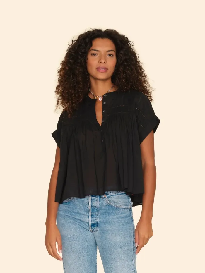 Tops Black Louelle Top 8211 XRENA Women