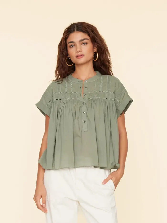 Tops Green Army Louelle Top XRENA Women