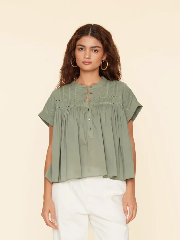 Tops Green Army Louelle Top XRENA Women Tops Green Army Louelle Top XRENA Women