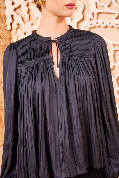 Tops Women Ulla Johnson Freja Blouse Noir Tops Women Ulla Johnson Freja Blouse Noir
