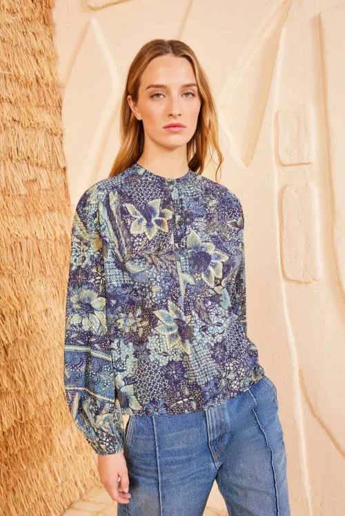 Tops Women Ulla Johnson Harlowe Blouse Portofino Tops Women Ulla Johnson Harlowe Blouse Portofino