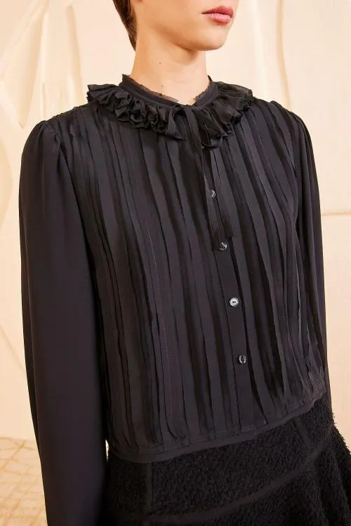 Tops Women Ulla Johnson Karla Blouse Noir Tops Women Ulla Johnson Karla Blouse Noir