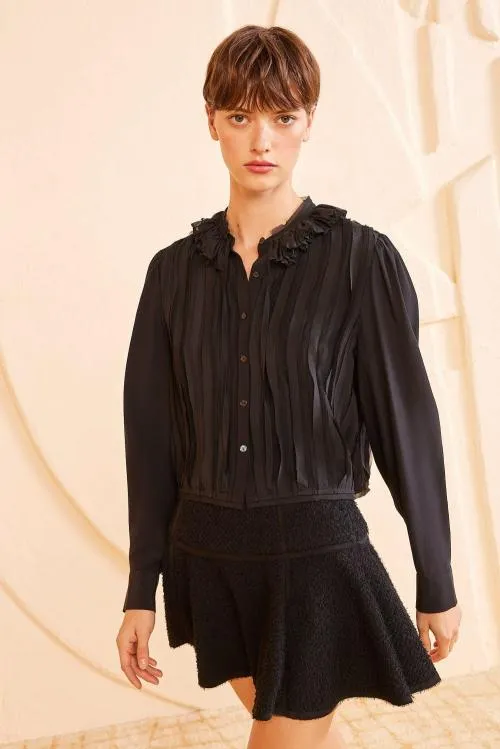 Tops Women Ulla Johnson Karla Blouse Noir Tops Women Ulla Johnson Karla Blouse Noir
