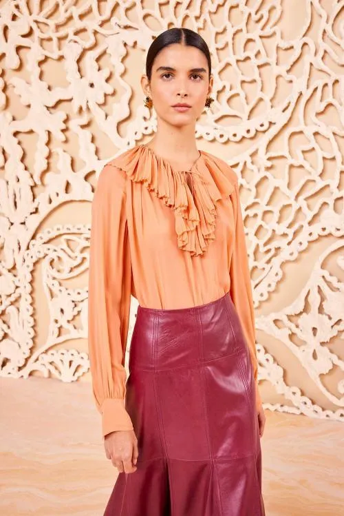 Tops Women Ulla Johnson Lilia Blouse Peony Tops Women Ulla Johnson Lilia Blouse Peony