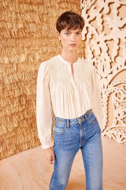 Tops Women Ulla Johnson Soffia Blouse Cowrie