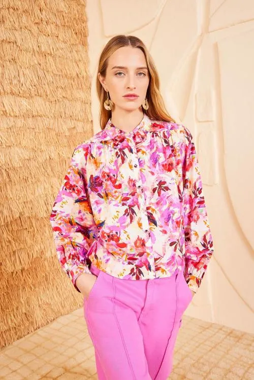 Tops Women Ulla Johnson Tahlia Blouse Azalea Tops Women Ulla Johnson Tahlia Blouse Azalea