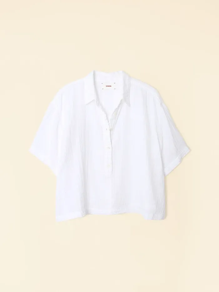 Tops Women XRENA White Ansel Gauze Top Tops Women XRENA White Ansel Gauze Top