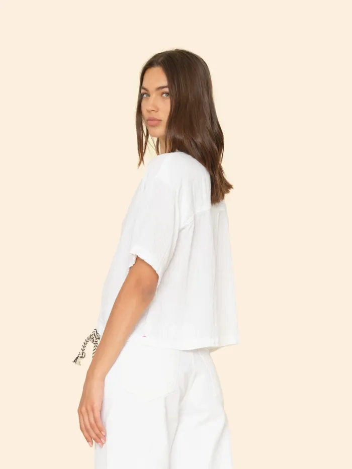 Tops Women XRENA White Ansel Gauze Top Tops Women XRENA White Ansel Gauze Top