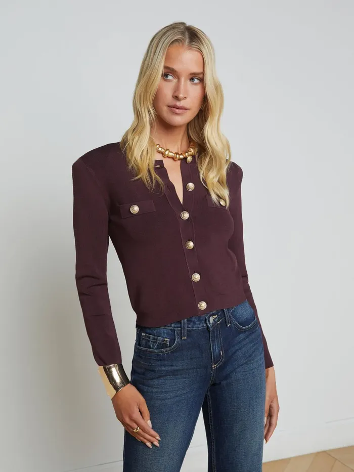 Toulouse Cardigan Dark Syrahgold Women L039Agence Knitwear