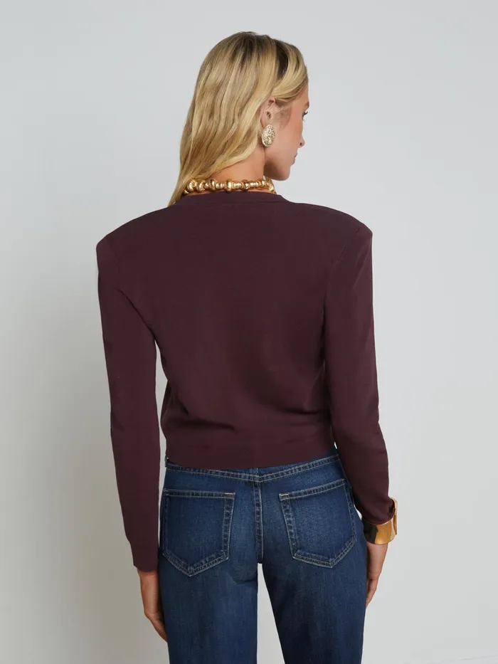 Toulouse Cardigan Dark Syrahgold Women L039Agence Knitwear Toulouse Cardigan Dark Syrahgold Women L039Agence Knitwear