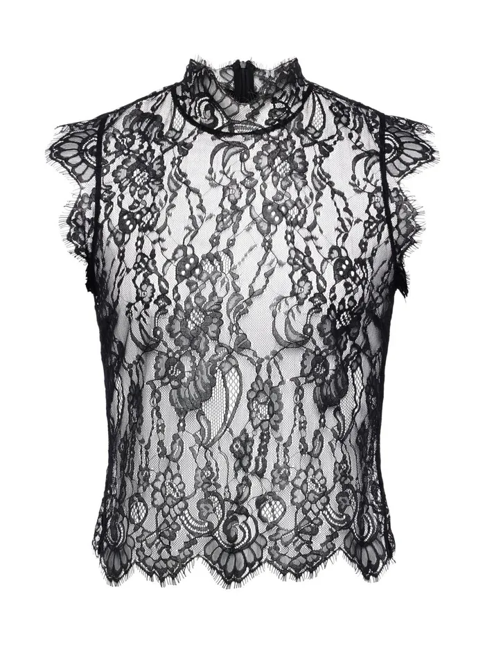 Tours Lace Top Black Women L039Agence Blouses and Tops Tours Lace Top Black Women L039Agence Blouses and Tops