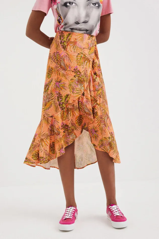 Tropical Flounce Skirt Women Desigual Skirts and Shorts
