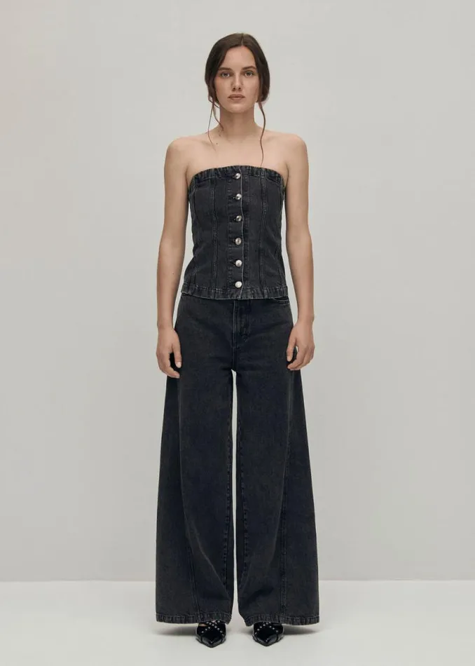 Troyes Black Denim Tank Women ALOHAS Tops