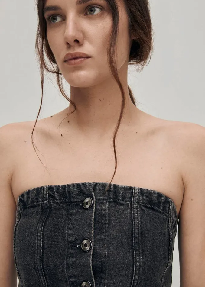 Troyes Black Denim Tank Women ALOHAS Tops