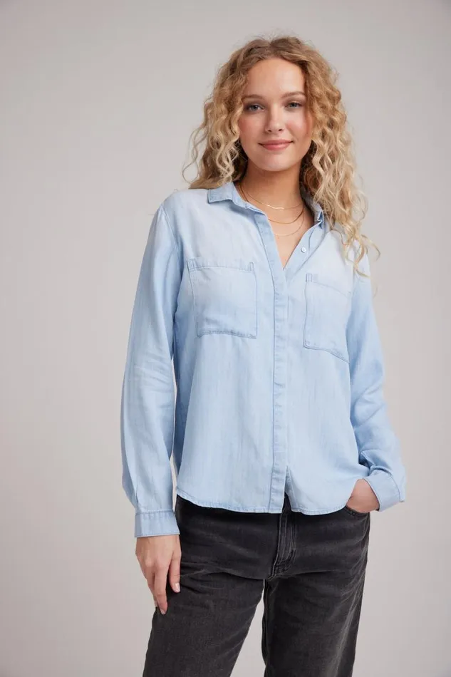 Two Pocket Classic Button Down 8211 Sunbleach Wash Women Bella Dahl Long Sleeve