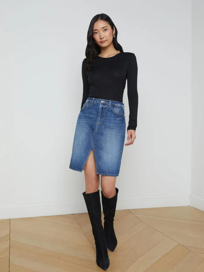 Tylee Denim Skirt Brentwood Women L039Agence Skirts