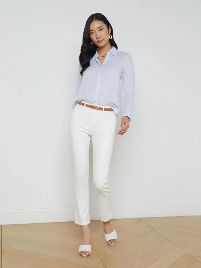 Tyler Linen Blouse Cornflower Women L039Agence Blouses and Tops