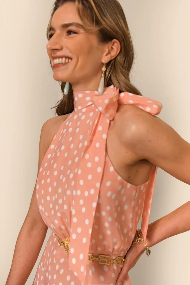 Valerie Marilyn Spot Pink Women RIXO Dresses Valerie Marilyn Spot Pink Women RIXO Dresses