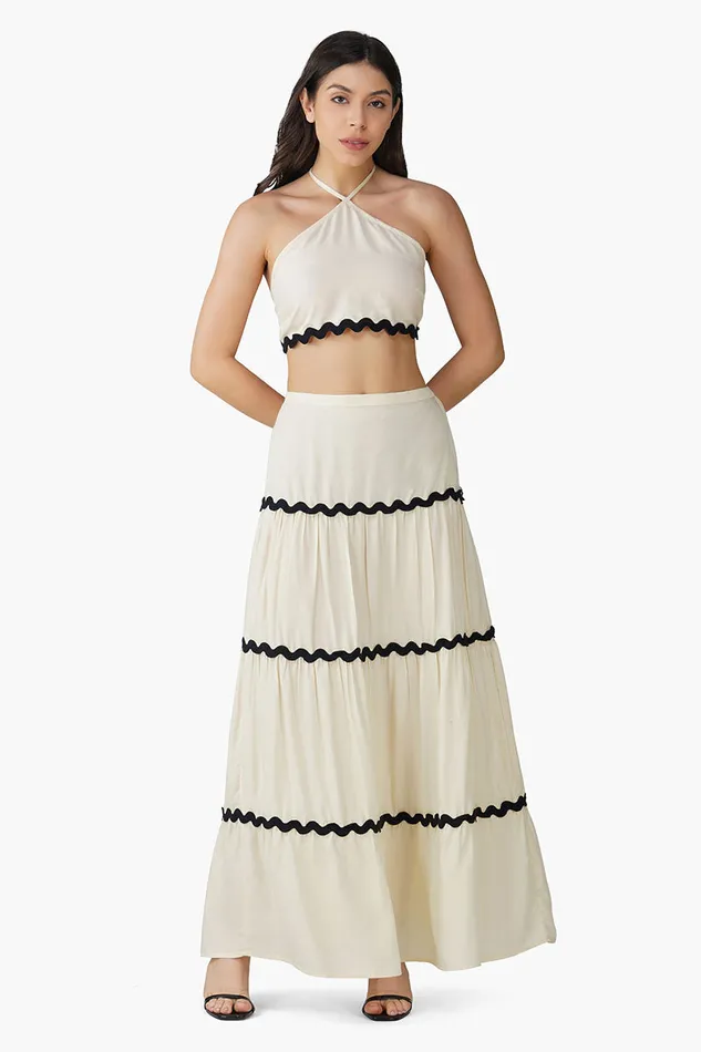 Vanilla RicRac Tiered Skirt