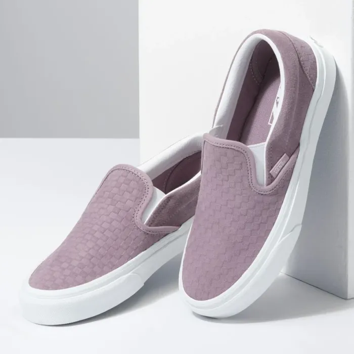 Vans Classics Shoes MenWomen Emboss Mini Check Classic SlipOn NirvanaTrue White Vans Classics Shoes MenWomen Emboss Mini Check Classic SlipOn NirvanaTrue White