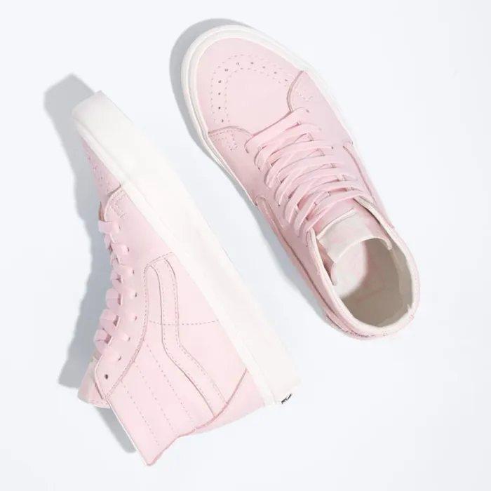 Vans Classics Shoes MenWomen Soft Leather Sk8Hi Tapered BlushingSnow White Vans Classics Shoes MenWomen Soft Leather Sk8Hi Tapered BlushingSnow White