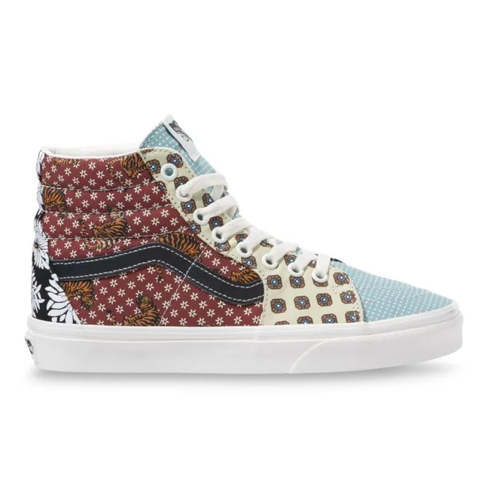 Vans Classics Shoes MenWomen Tiger Patchwork Sk8Hi BlackTrue White Vans Classics Shoes MenWomen Tiger Patchwork Sk8Hi BlackTrue White