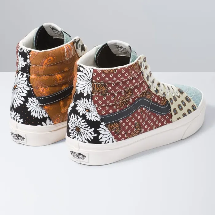 Vans Classics Shoes MenWomen Tiger Patchwork Sk8Hi BlackTrue White Vans Classics Shoes MenWomen Tiger Patchwork Sk8Hi BlackTrue White