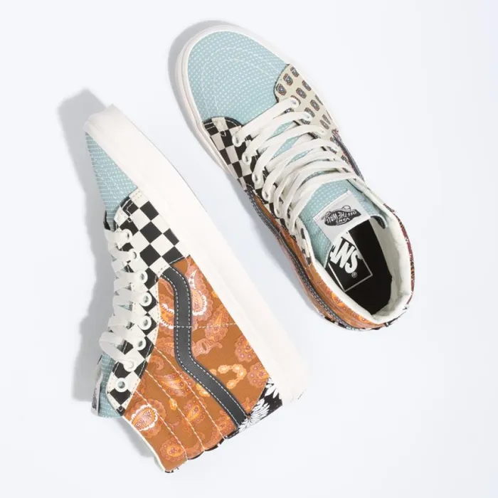 Vans Classics Shoes MenWomen Tiger Patchwork Sk8Hi BlackTrue White Vans Classics Shoes MenWomen Tiger Patchwork Sk8Hi BlackTrue White