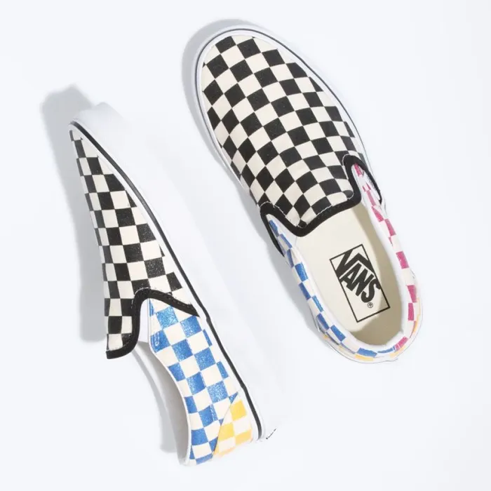 Vans Classics Shoes Women Glitter Check Classic SlipOn MultiTrue White Vans Classics Shoes Women Glitter Check Classic SlipOn MultiTrue White