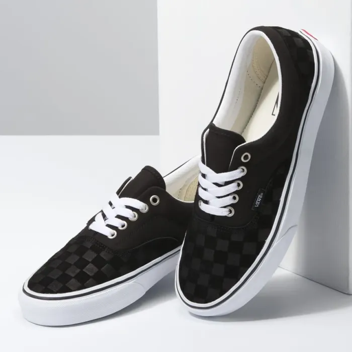 Vans Deboss Checkerboard Era BlackTrue White Men Classics Shoes Vans Deboss Checkerboard Era BlackTrue White Men Classics Shoes