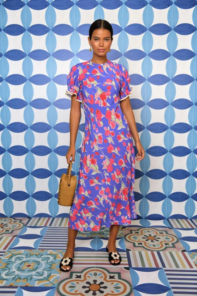 Venice Fontainhas Floral Iris Women RIXO Dresses Venice Fontainhas Floral Iris Women RIXO Dresses