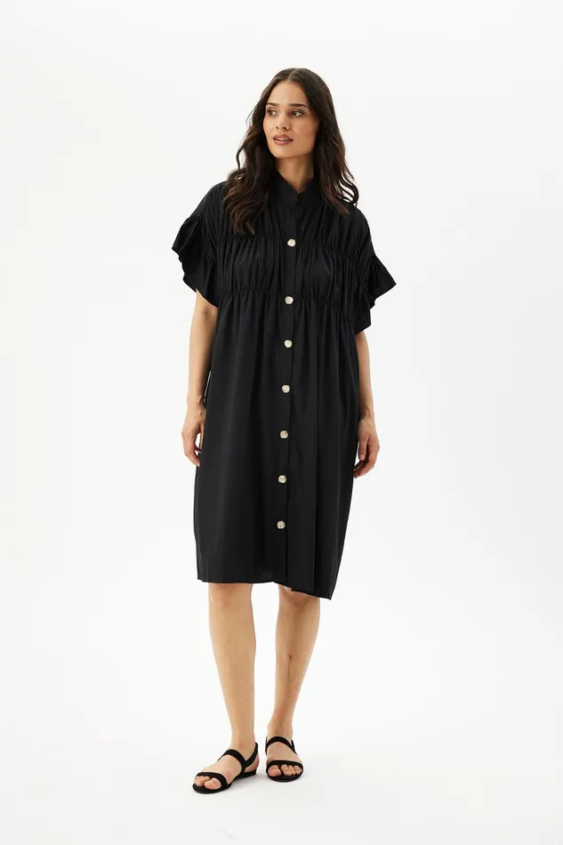 VIKKI DRESS 16306 999 Black Women IN FRONT DRESSES