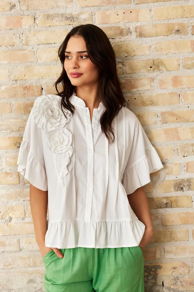 VIKKY BLOUSE 16214 020 Off White 020 Women IN FRONT SALE