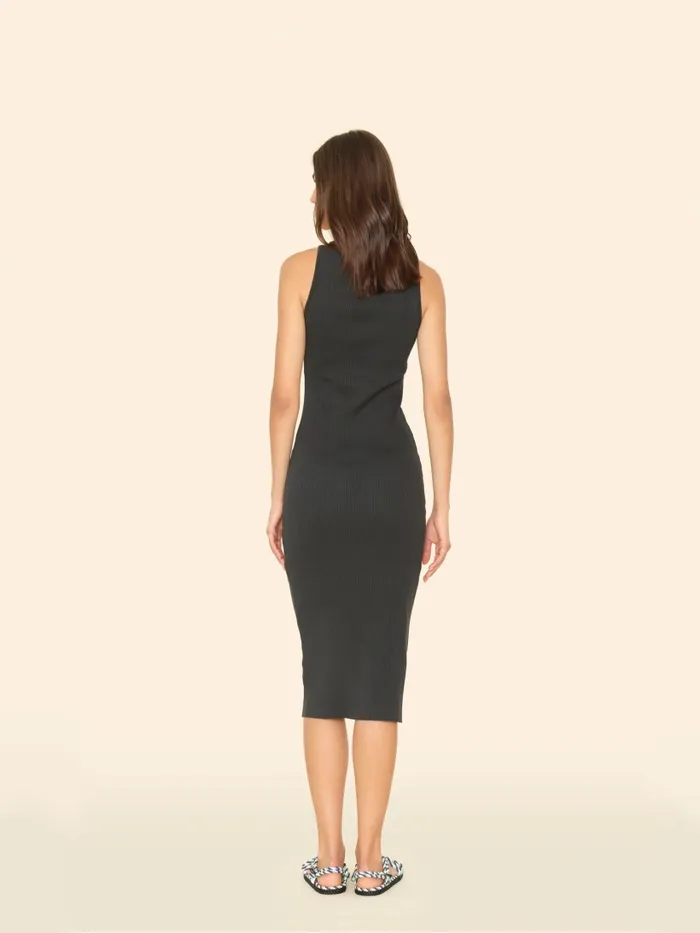 Vintage Black Ashleigh Rib Dress Dresses XRENA Women Vintage Black Ashleigh Rib Dress Dresses XRENA Women
