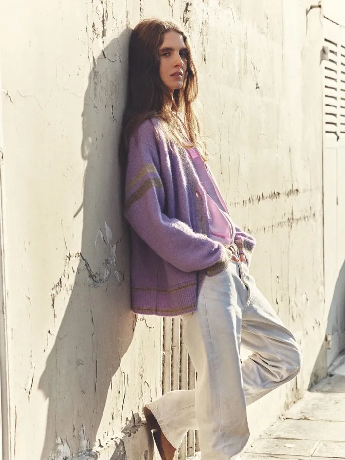 Violet Taupe Carey Cardigan Women Sweaters and Jackets XRENA Violet Taupe Carey Cardigan Women Sweaters and Jackets XRENA